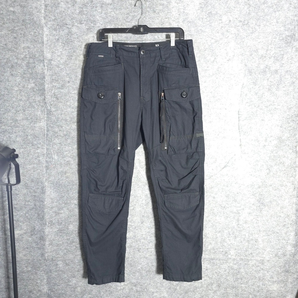 G-Star Raw LP Zip Relaxed Tapered Cargo Men 32 Navy Tactical Utility Pants 15840